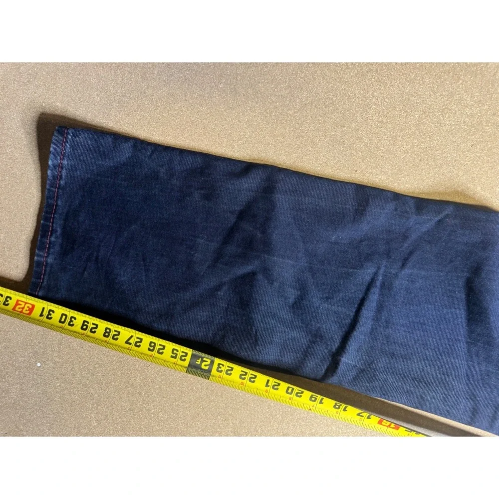 True Religion Ricky Relaxed Straight Jeans Indigo Super T Stitch Blue Mens 31x32